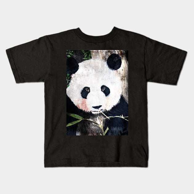 Panda Bear Kids T-Shirt by teenamarie23art